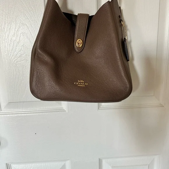 Coach Hadley Crossbody Brown Pebbled Leather Gold/Stone - Picture 5 of 6